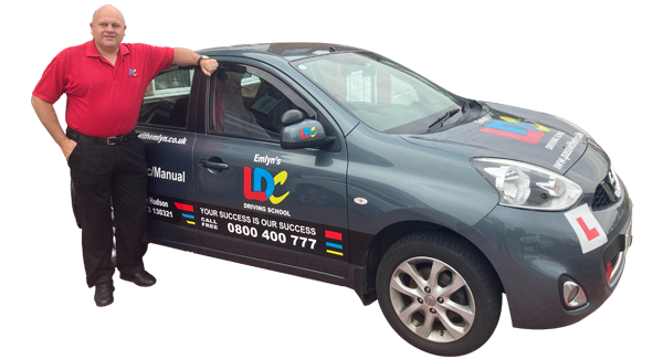Emlyn Hudson's driving school car